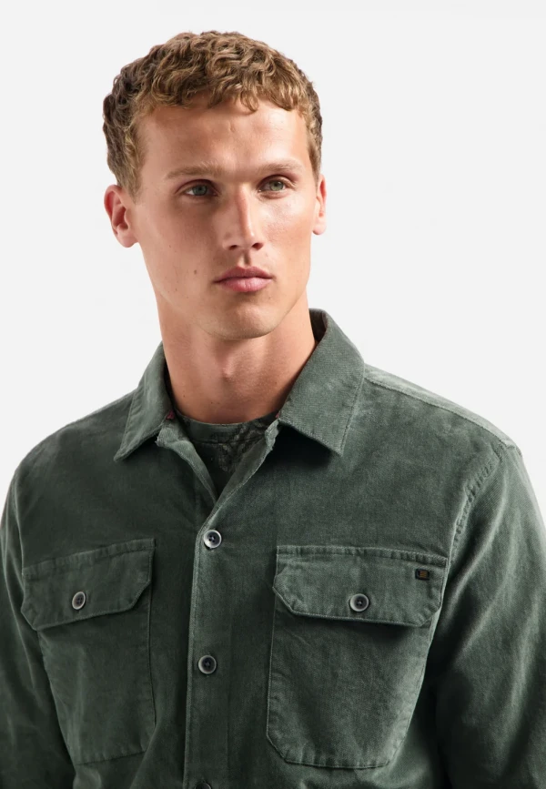 BUTTONED VELVET OVERSHIRT