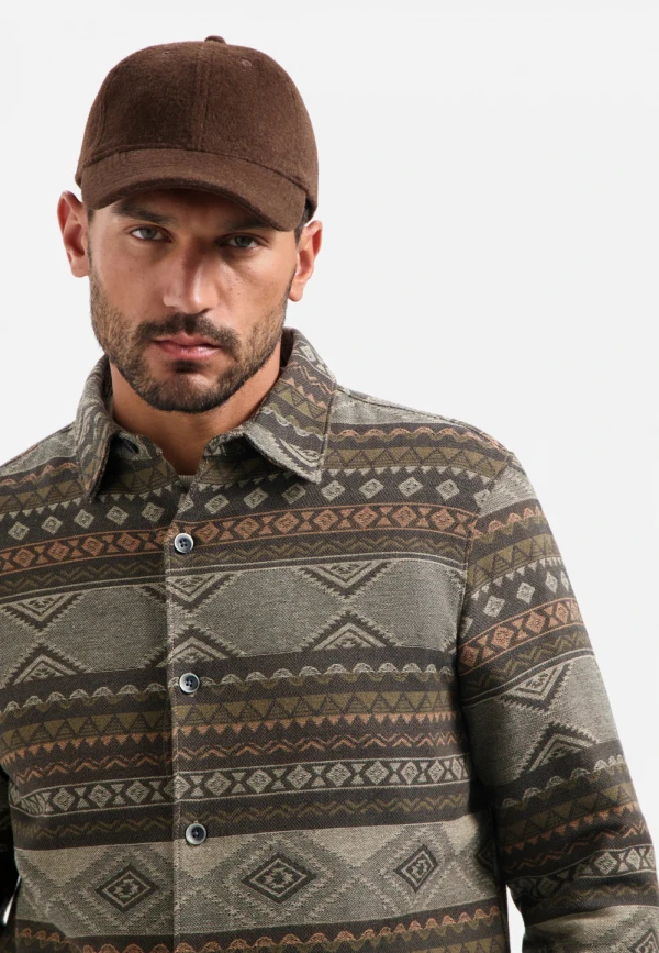 JACQUARD OVERSHIRT ETHNIC PATTERNED