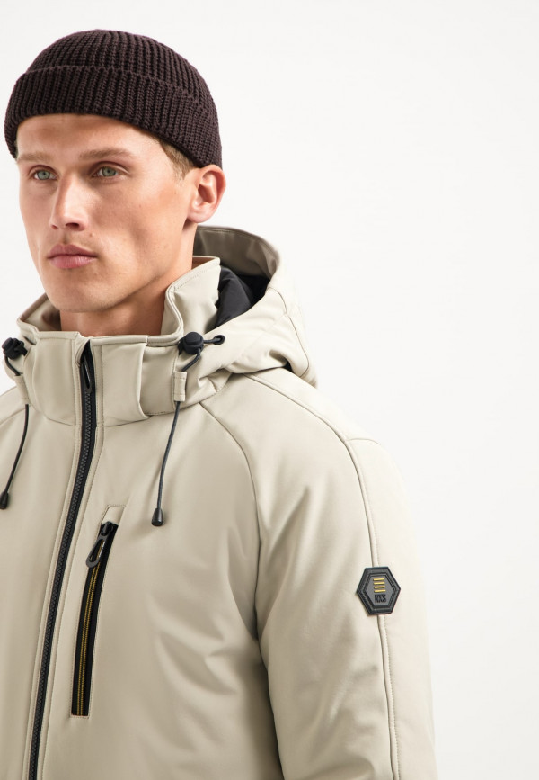 WATER REPELLENT ΜΠΟΥΦΑΝ SHORT FIT DETACHABLE HOOD SOFTSHELL STRETCH