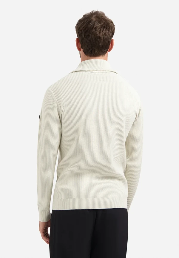 ΠΛΕΚΤO HALF ZIP WING COLLAR TUCK STITCH