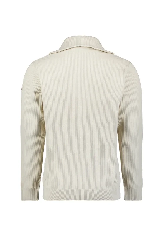 ΠΛΕΚΤO HALF ZIP WING COLLAR TUCK STITCH