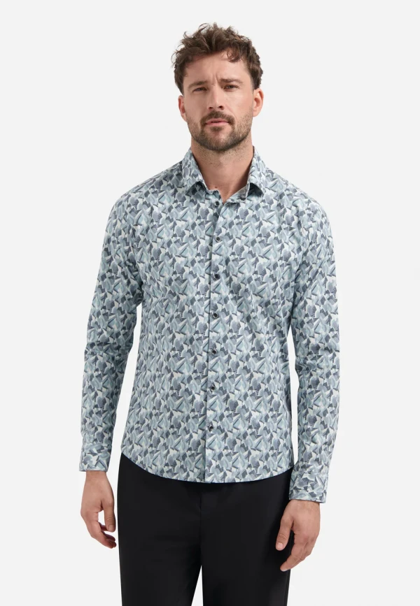 ΜΑΚΡΥΜΑΝΙΚΟ ΠΟΥΚΑΜΙΣΟ STRETCH ALL OVER PRINTED