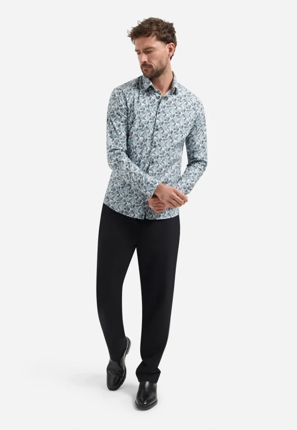 ΜΑΚΡΥΜΑΝΙΚΟ ΠΟΥΚΑΜΙΣΟ STRETCH ALL OVER PRINTED