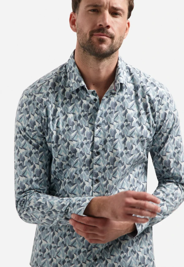 ΜΑΚΡΥΜΑΝΙΚΟ ΠΟΥΚΑΜΙΣΟ STRETCH ALL OVER PRINTED