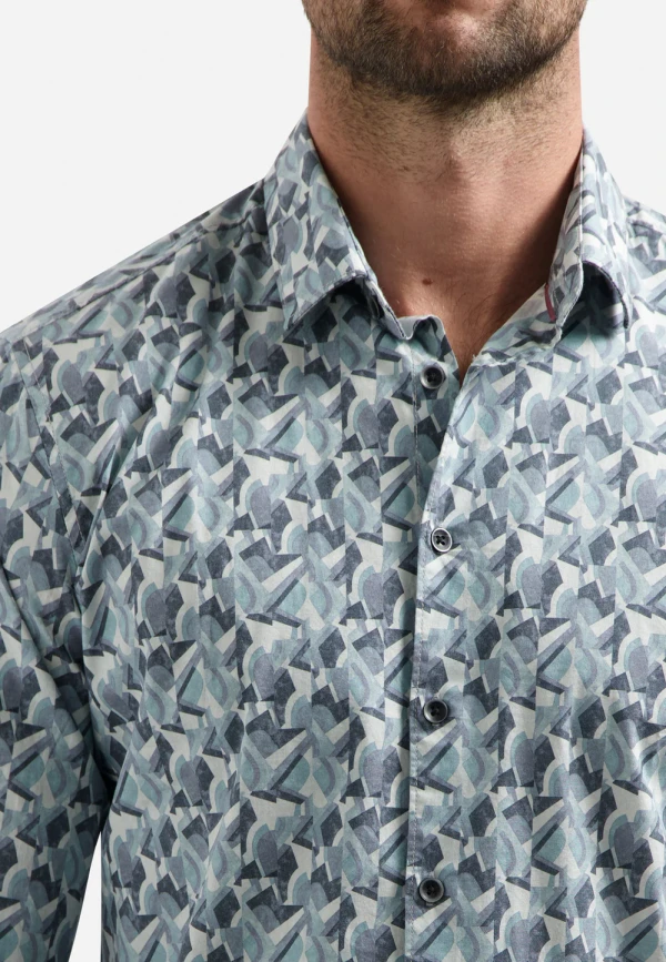 ΜΑΚΡΥΜΑΝΙΚΟ ΠΟΥΚΑΜΙΣΟ STRETCH ALL OVER PRINTED