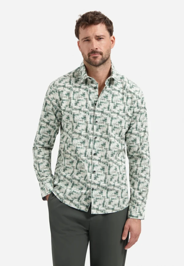 ΜΑΚΡΥΜΑΝΙΚΟ ΠΟΥΚΑΜΙΣΟ STRETCH ALL OVER PRINTED
