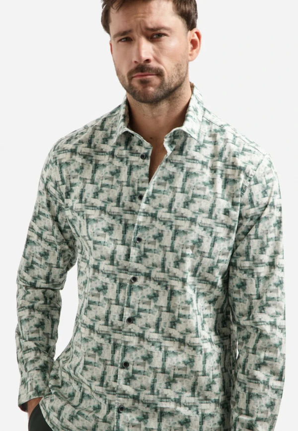 ΜΑΚΡΥΜΑΝΙΚΟ ΠΟΥΚΑΜΙΣΟ STRETCH ALL OVER PRINTED