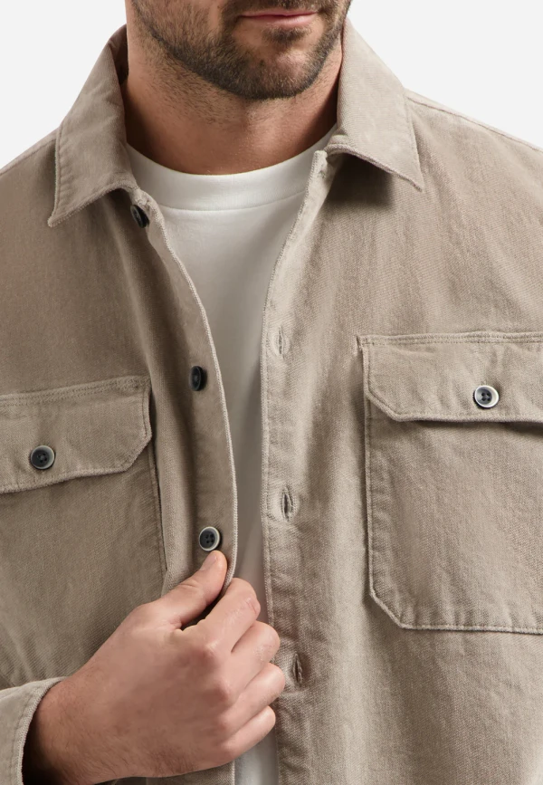 OVERSHIRT BUTTONS TWILL STRETCH
