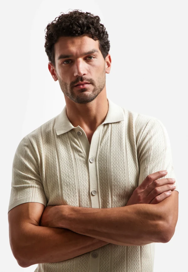 KONTOMANIKO ΠΛΕΚΤΟ POLO FULL BUTTON CLOSURE