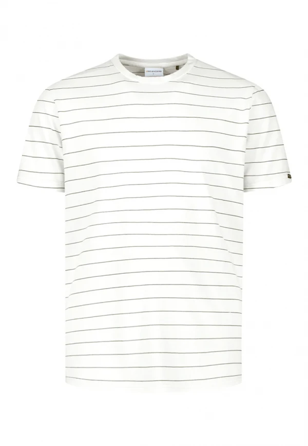 T-SHIRT CREWNECK PIN STRIPE GARMENT DYED
