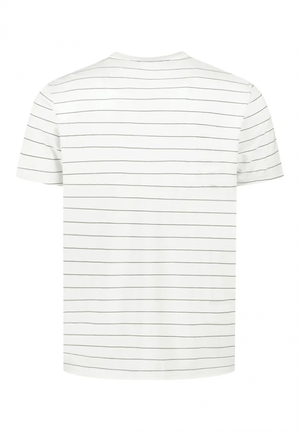T-SHIRT CREWNECK PIN STRIPE GARMENT DYED