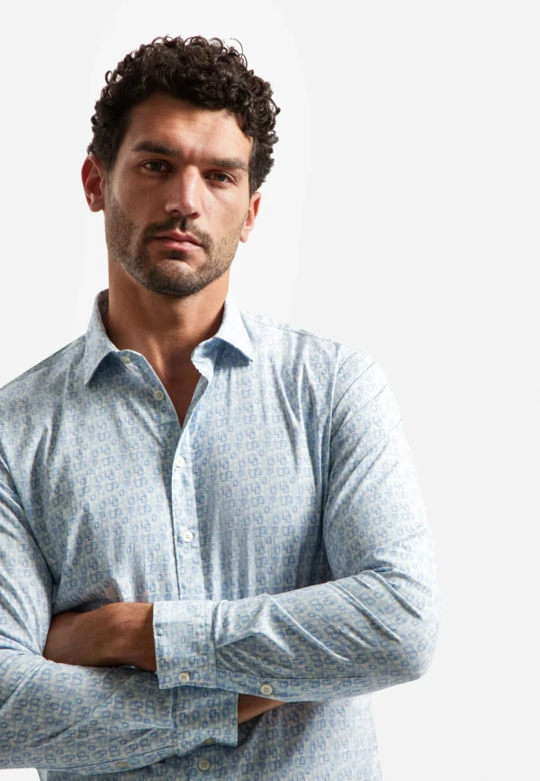 ΜΑΚΡΥΜΑΝΙΚΟ ΠΟΥΚΑΜΙΣΟ STRETCH ALL OVER PRINTED