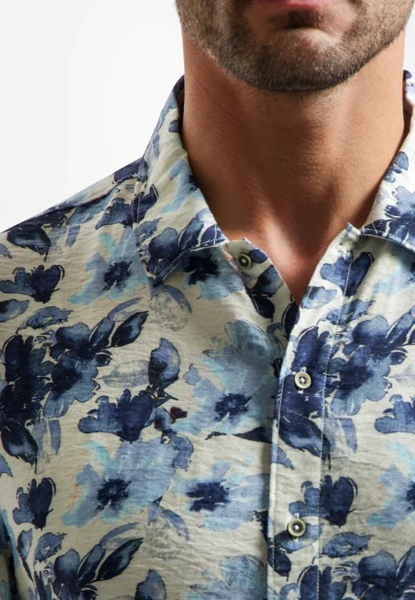 KONTOMANIKO ΠΟΥΚΑΜΙΣΟ ALL OVER PRINTED VISCOSE TWILL