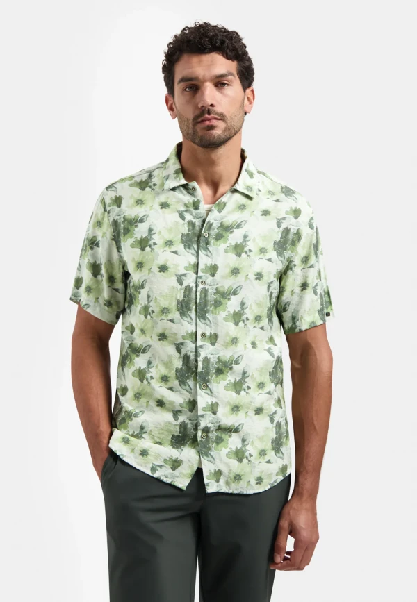 KONTOMANIKO ΠΟΥΚΑΜΙΣΟ ALL OVER PRINTED VISCOSE TWILL