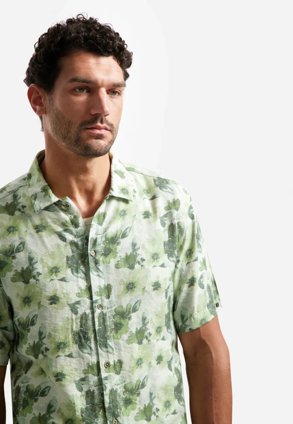 KONTOMANIKO ΠΟΥΚΑΜΙΣΟ ALL OVER PRINTED VISCOSE TWILL