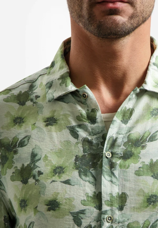 KONTOMANIKO ΠΟΥΚΑΜΙΣΟ ALL OVER PRINTED VISCOSE TWILL