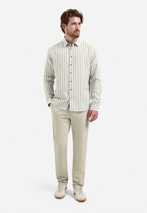 ΜΑΚΡΥΜΑΝΙΚΟ ΠΟΥΚΑΜΙΣΟ VERTICAL BIG STRIPES LINEN BLEND
