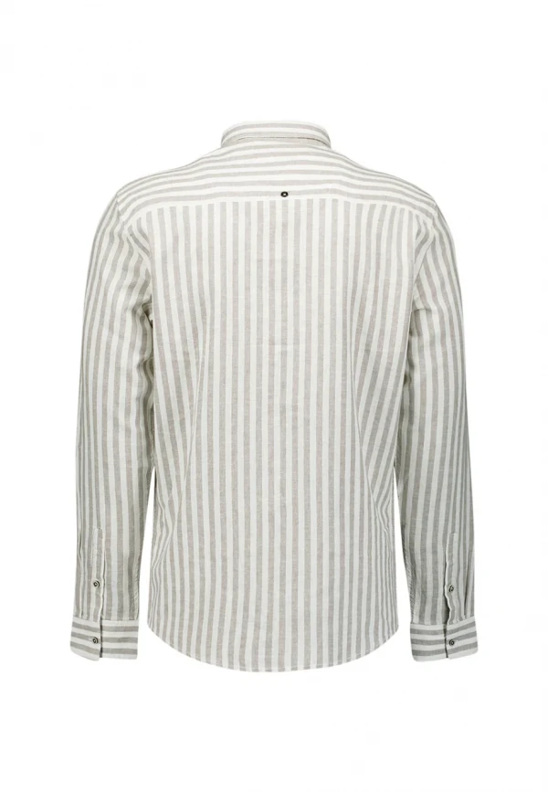 ΜΑΚΡΥΜΑΝΙΚΟ ΠΟΥΚΑΜΙΣΟ VERTICAL BIG STRIPES LINEN BLEND