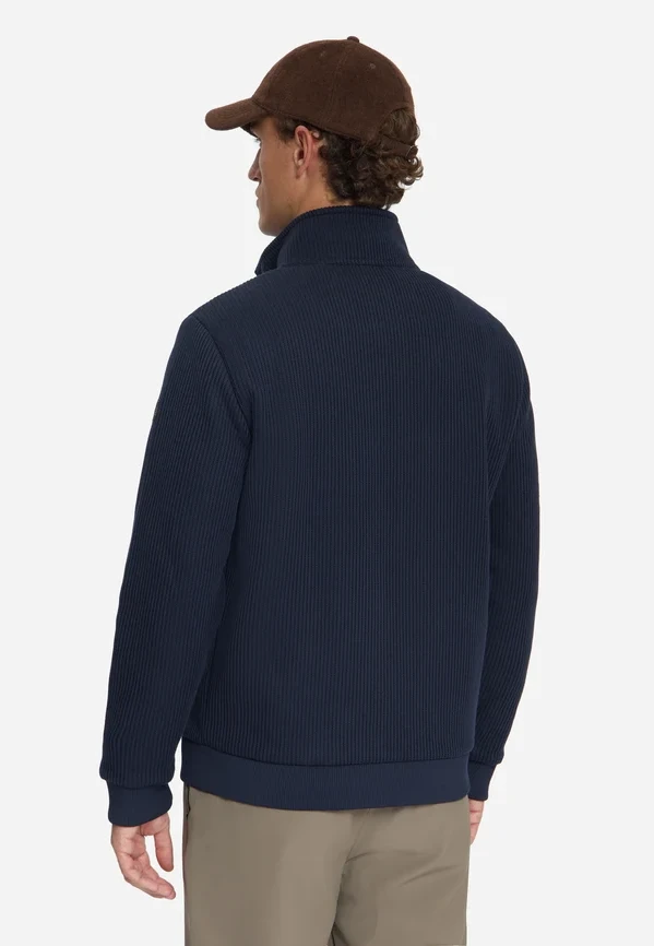 ZAKETA FULL ZIP STAND UP COLLAR BONDED KNIT