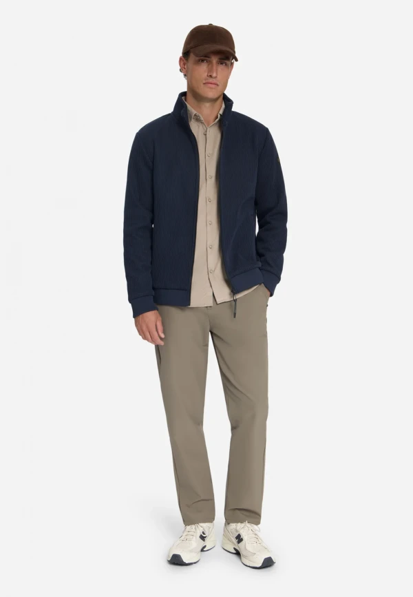 ZAKETA FULL ZIP STAND UP COLLAR BONDED KNIT