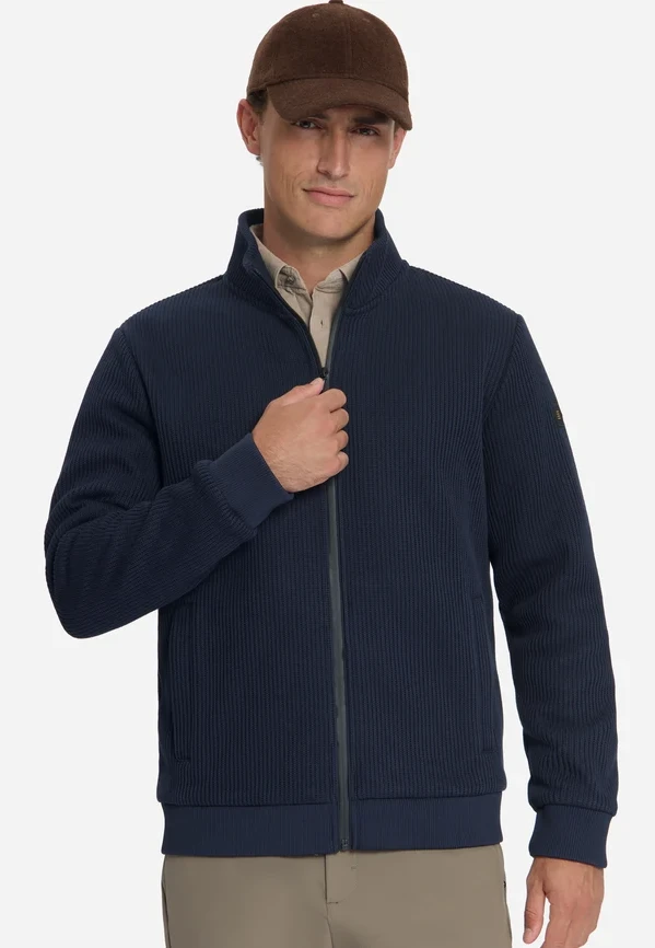 ZAKETA FULL ZIP STAND UP COLLAR BONDED KNIT