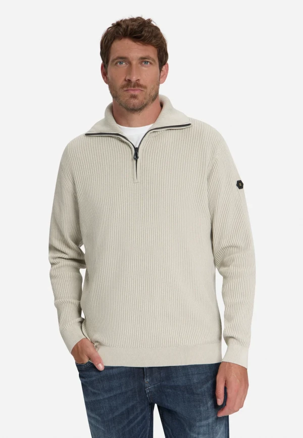 ΠΛΕΚΤΟ HALF ZIP WING COLLAR TUCK STITCH