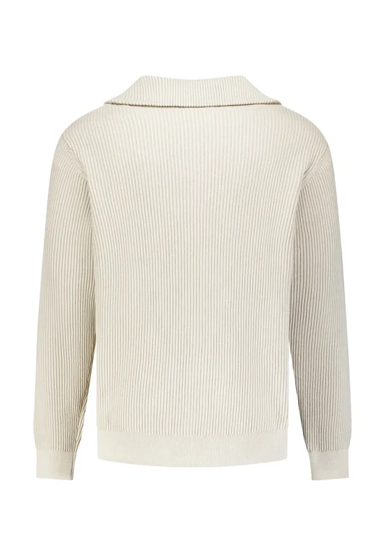 ΠΛΕΚΤΟ HALF ZIP WING COLLAR TUCK STITCH