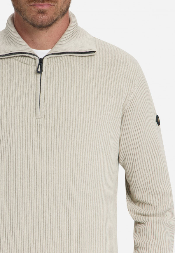 ΠΛΕΚΤΟ HALF ZIP WING COLLAR TUCK STITCH