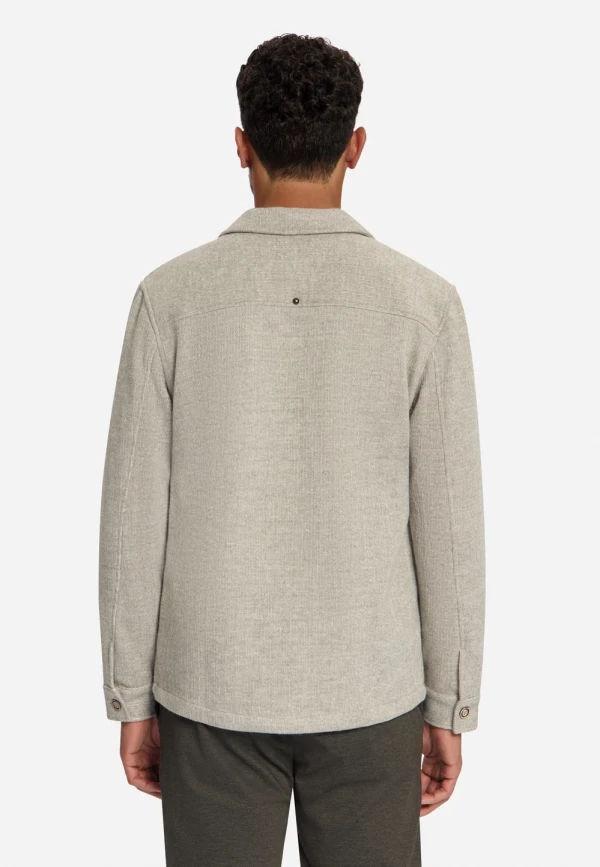 OVERSHIRT FULL BUTTON WOOL LOOK JACQUARD STRIPE