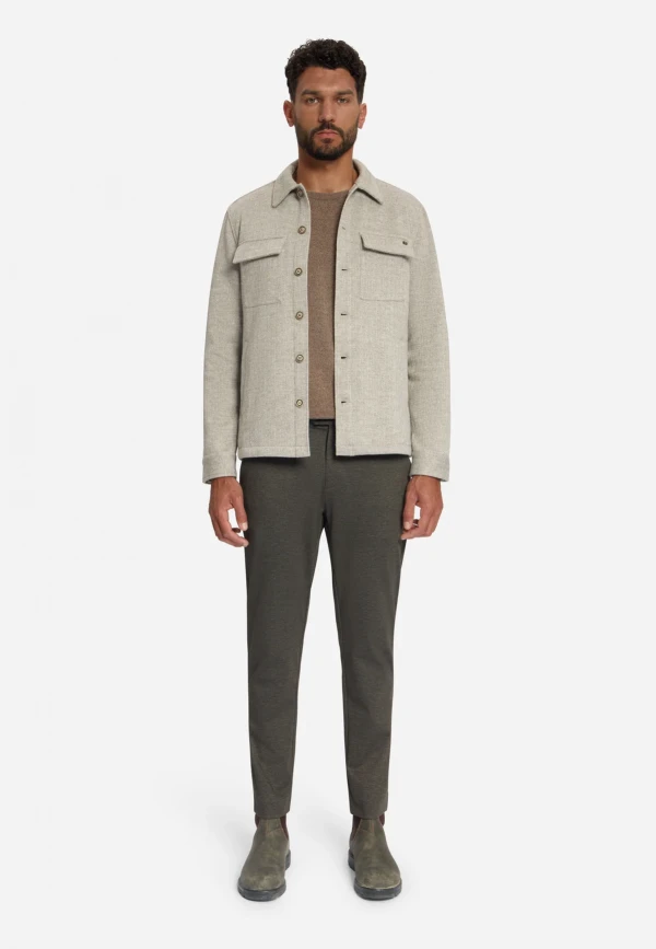 OVERSHIRT FULL BUTTON WOOL LOOK JACQUARD STRIPE