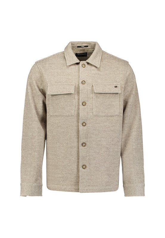 OVERSHIRT FULL BUTTON WOOL LOOK JACQUARD STRIPE