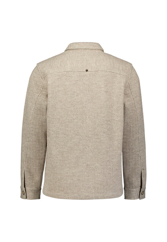 OVERSHIRT FULL BUTTON WOOL LOOK JACQUARD STRIPE