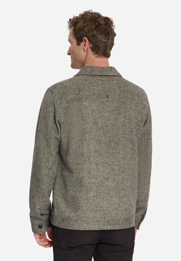 OVERSHIRT FULL ZIP MELANGE TWILL EFFECT WOOLBLEND