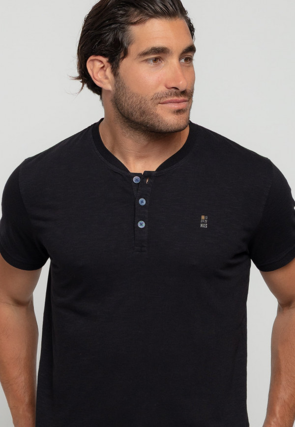 COTTON SLUB YARN GARMENT DYED T-SHIRT GRANDDAD