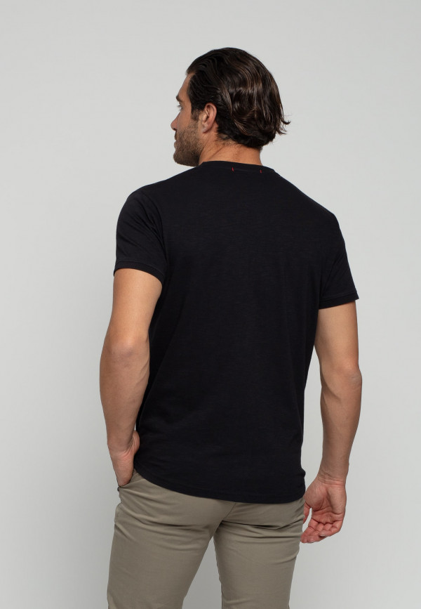 COTTON SLUB YARN GARMENT DYED T-SHIRT GRANDDAD