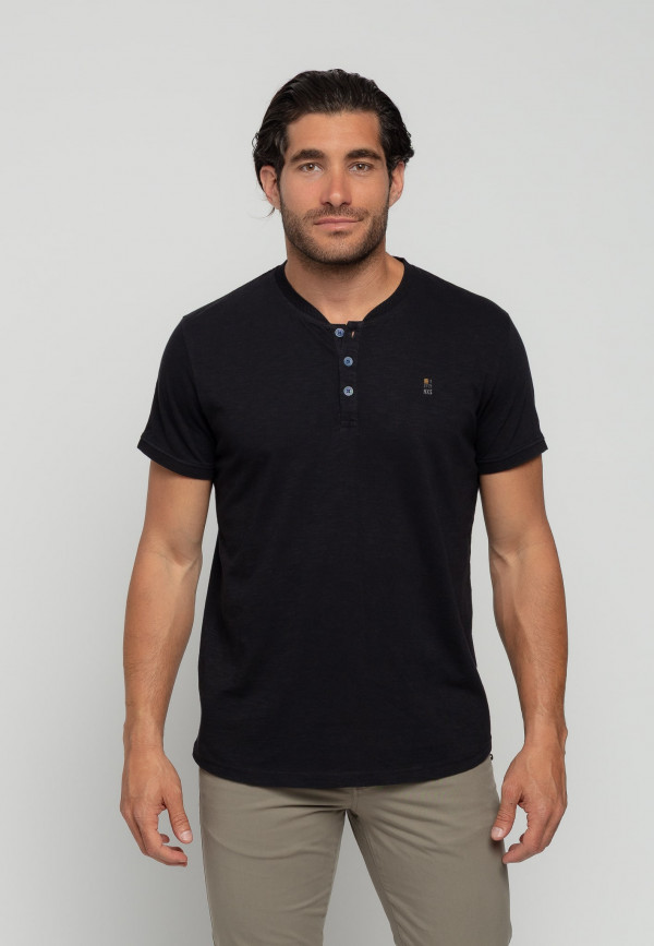 COTTON SLUB YARN GARMENT DYED T-SHIRT GRANDDAD