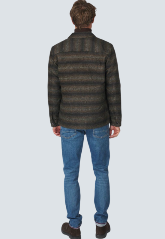 OVERSHIRT ZIPPER CLOSURE STRIPE JACQUARD