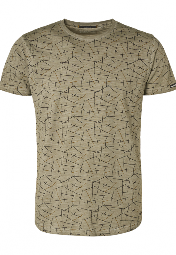 T-SHIRT SLUB JERSEY ALL OVER PRINTED ΜΕ ΕΙΔΙΚΗ ΕΠΕΞΕΡΓΑΣΙΑ ΚΡΥΟΒΑΦΗΣ