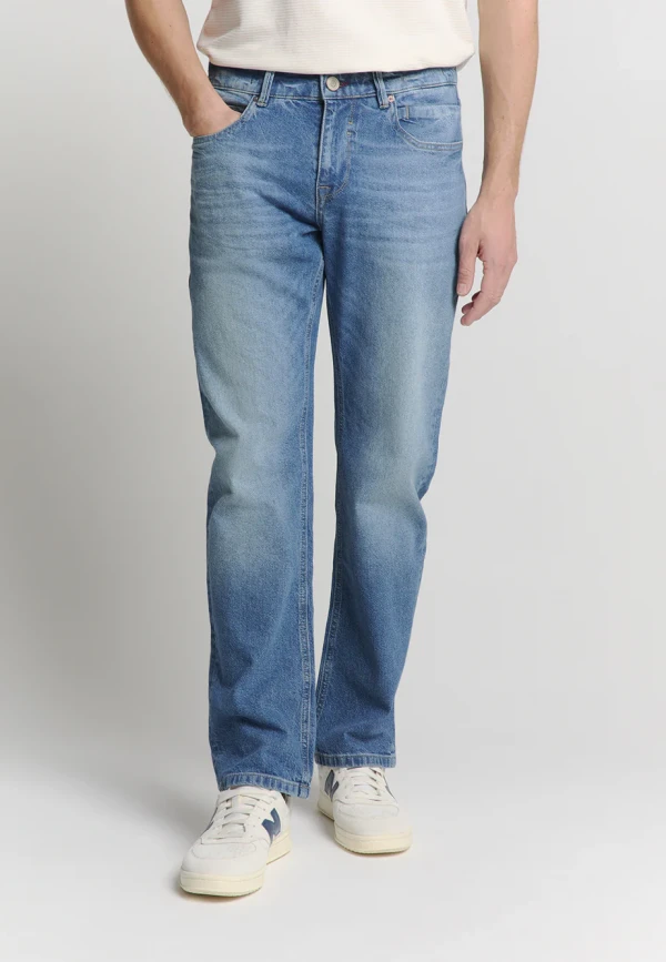 RELAXED FIT STONE USED DENIM LIGHT BLUE