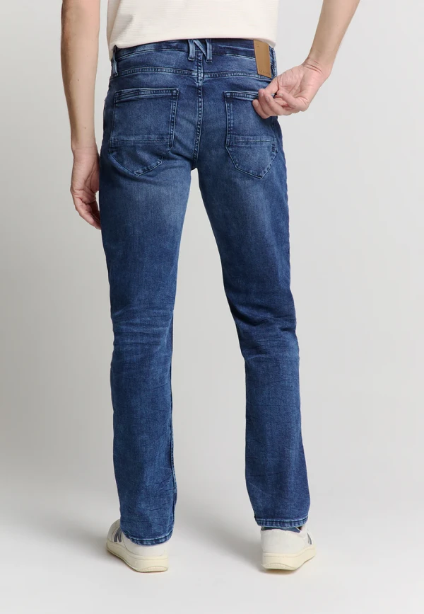RELAXED FIT STONE USED DENIM DARK BLUE