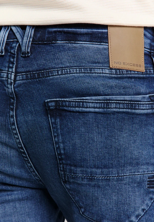 RELAXED FIT STONE USED DENIM DARK BLUE