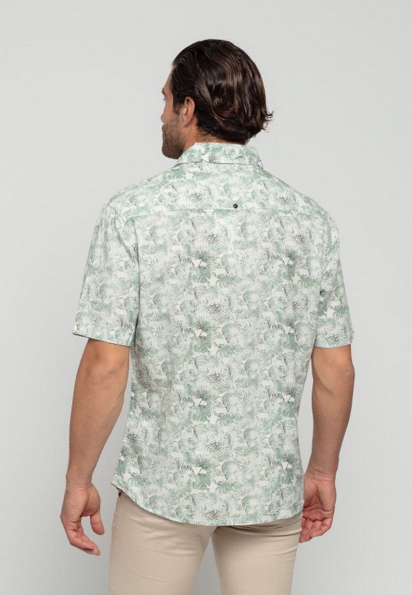 ΚΟΝΤΟΜΑΝΙΚΟ ΠΟΥΚΑΜΙΣΟ ALLOVER PRINTED FLORAL LINEN BLEND